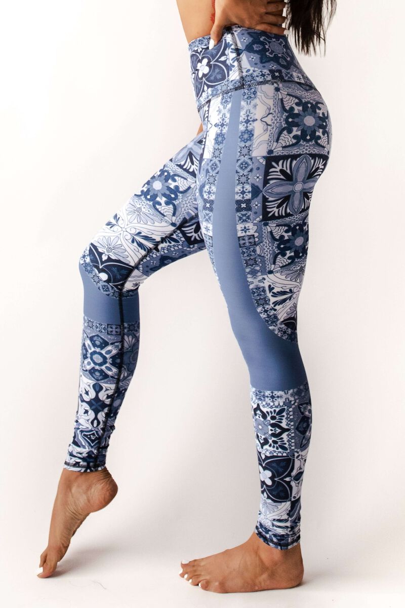 YD Legging - Mosaic In Blue image number 1