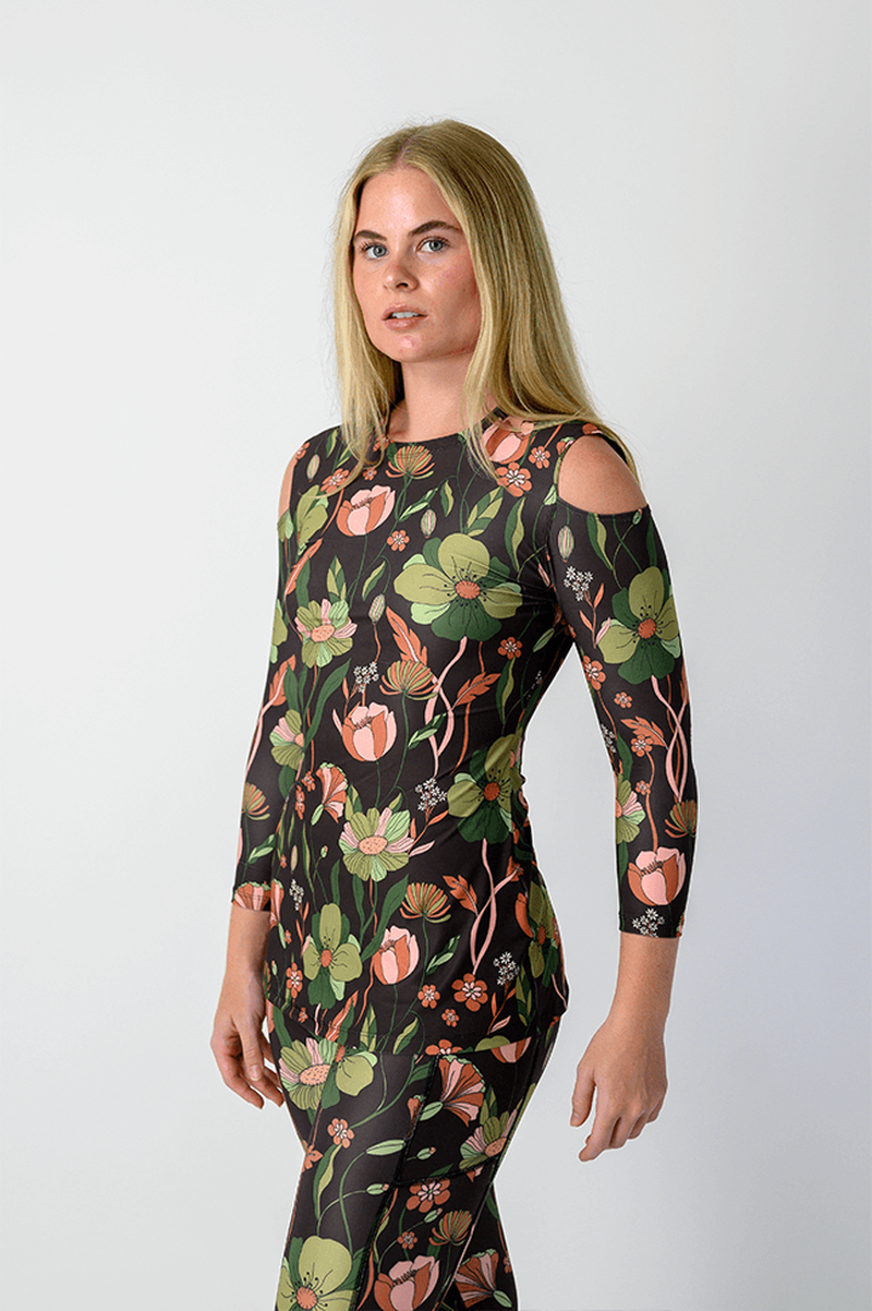 Open Shoulder Top - Botanical Garden image number 2