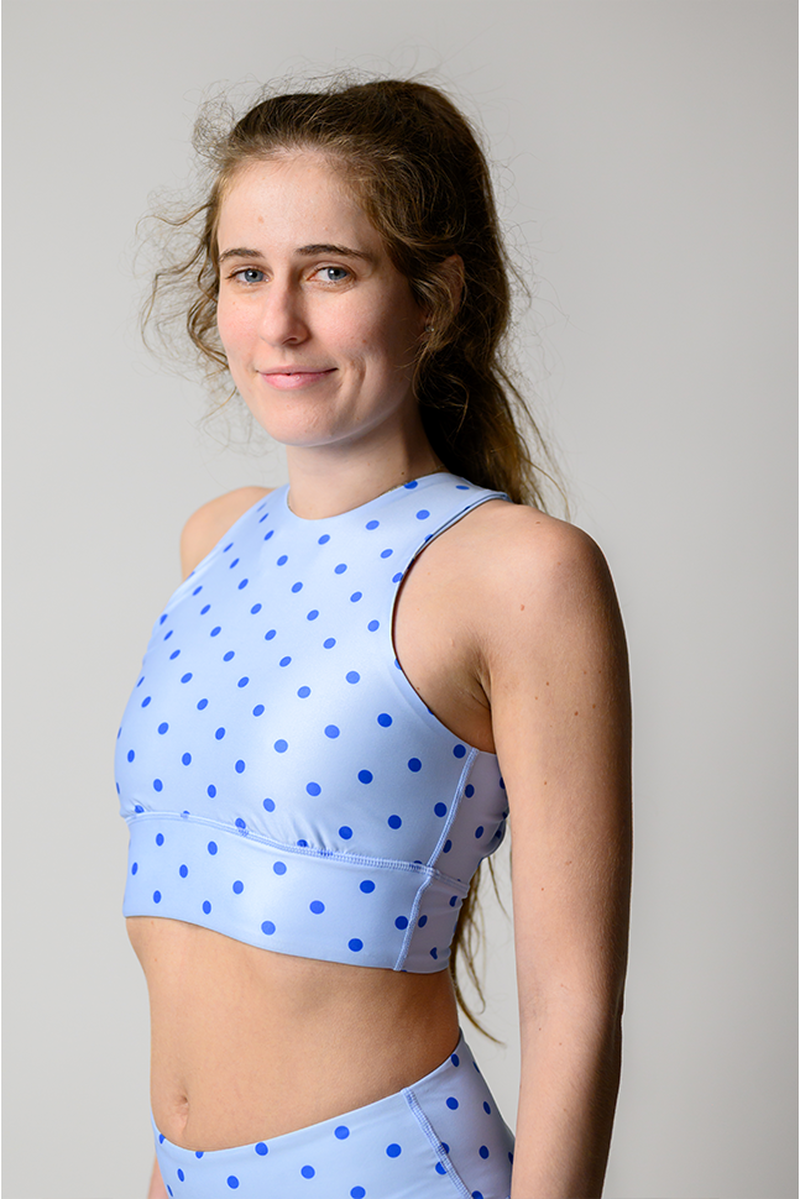 Free Range Sports Bra - Polka Dot in Dreamcloud image number 1